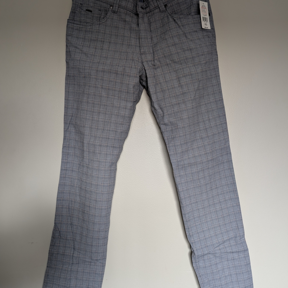 Bugatti Slim Straight Gray Plaid Jeans